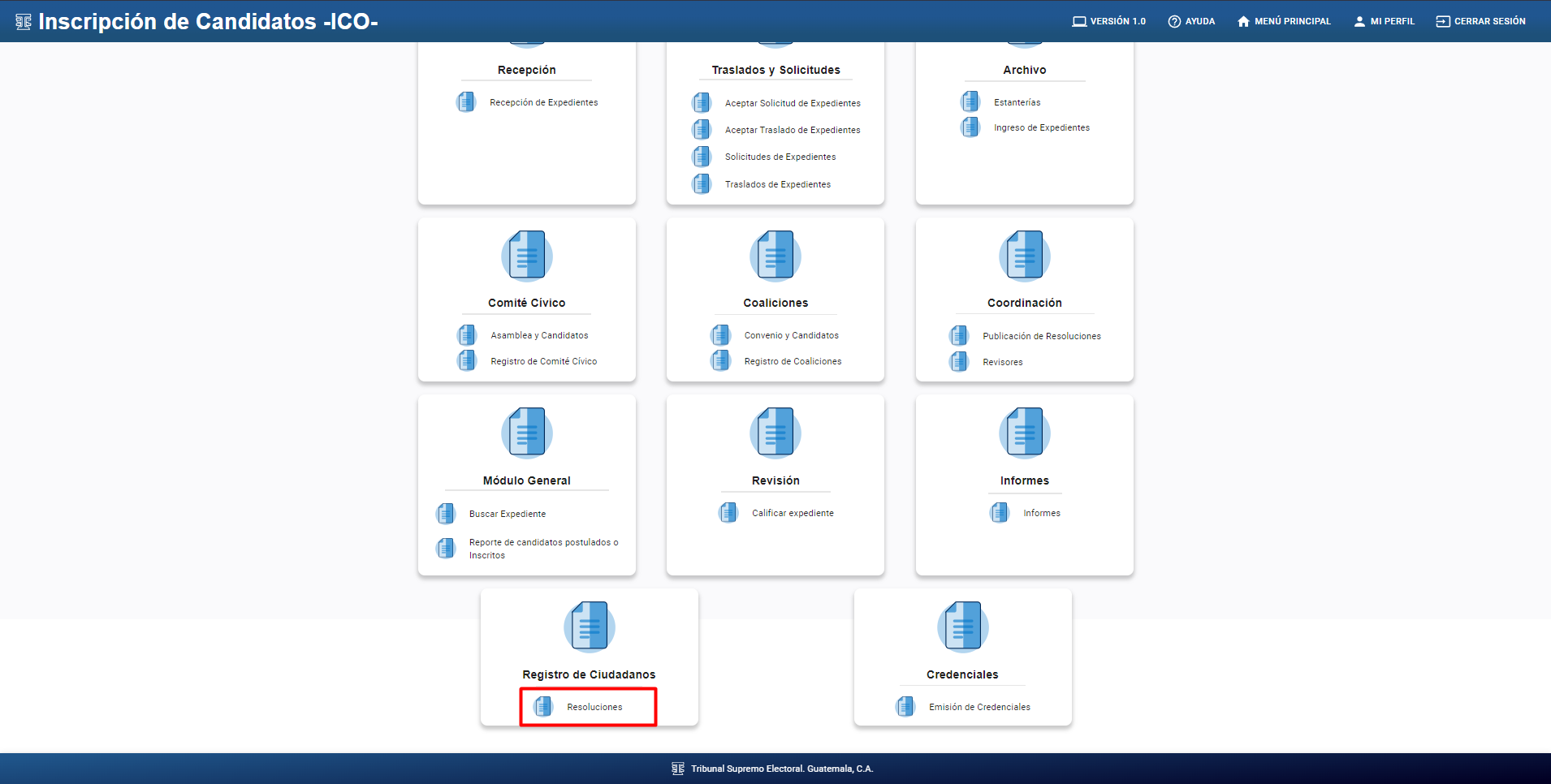 Elaboración de Resoluciones Ayuda del Portal Web Interno TSE